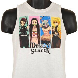 Demon Slayer Tank Top Womens Size Small White Kimetsu No Yaiba Japanese Manga